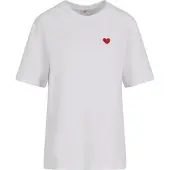 Mister tee Camisa 'Heart Shape' vermelho claro / branco