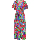 Ebeeza Vestido 'Spring Summer' azul / verde / roxo escuro / vermelho
