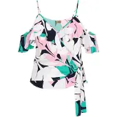 Ebeeza Blusa 'Fashion Look' verde / rosa claro / preto / branco