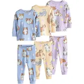 Next Pijama 'Snuggle' azul céu / castanho / amarelo / roxo claro