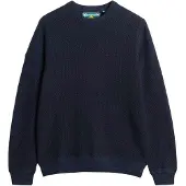 Superdry para homem. M6110681A Camisola de textura leve azul-marinho (L), Casual, Algodão