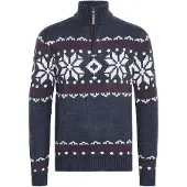 !Solid Pullover 'Norwin' azul escuro / vermelho escuro / branco