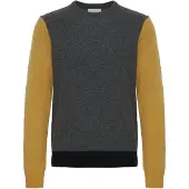 Casual Friday Pullover 'Karl' mostarda / acinzentado