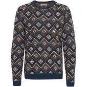 Blend Pullover azul noturno / azul escuro / conhaque / branco