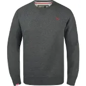 !Solid Sweatshirt 'Benn' cinzento / vermelho sangue / branco