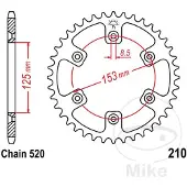 JT Sprockets Roda Dentada Traseira 520 Sc Jtr210.53sc Steel