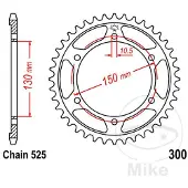 JT Sprockets Roda Dentada Traseira 525 Jtr300.43 Steel