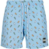 Urban Classics Calções de banho azul claro / amarelo / branco