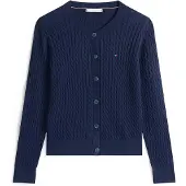 Tommy Hilfiger Casaco de malha 'Mini Cable' marinho