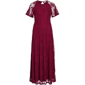 Vila Vestido Longo De Manga Curta Femma