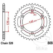 JT Sprockets Roda Dentada Traseira 520 Sc Jtr808.49sc Steel