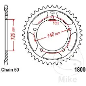 JT Sprockets Roda Dentada Traseira 530 Jtr1800.45 Steel