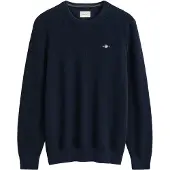 Gant para homem. 8030291 Camisola Textured azul-marinho (S), Casual, Algodão orgânico