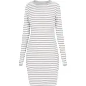 Usha Vestido de malha cinzento / branco