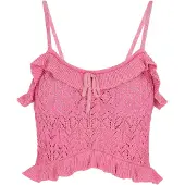 Faina Top de malha 'Festive' ouro / rosa