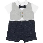 Chicco Macacão azul escuro / cinzento claro / branco