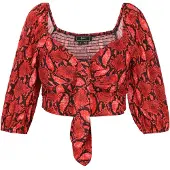 Faina Blusa turquesa / vermelho