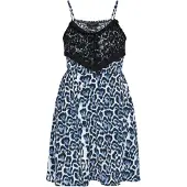 Faina Vestido 'Festive' azul claro / preto / branco