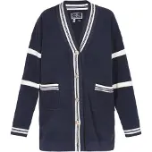 Dreimaster Maritim Casaco de malha navy / branco