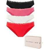 LASCANA Tanga rosa / vermelho sangue / preto / branco