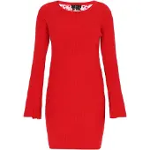 Faina Vestido de malha vermelho