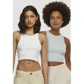 Urban Classics Top Sem Mangas Cropped Rib 2 Unidades