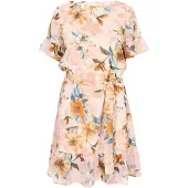 Usha Vestido 'Casual' creme / azure / laranja / cor-de-rosa