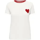 ONLY Camisa 'ONLHEART' vermelho escuro / branco