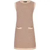 Faina Vestido de malha bege / bege escuro