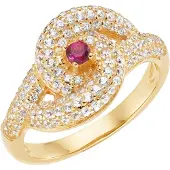Smart Jewel Anel ouro / vermelho / transparente