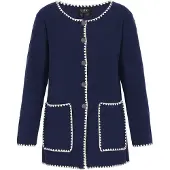 Usha Casaco de malha navy / branco