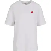 Mister tee Camisa 'Heart Shape' vermelho claro / branco
