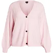 Zizzi Casaco de malha 'Cavista' cor-de-rosa