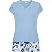 LASCANA Calções de pijama marinho / azul claro / branco