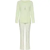 LASCANA Pijama estuque / verde / verde pastel / lavanda