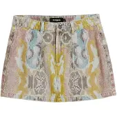 Desigual , Saia curta Mr. Christian Lacroix, Mulher, AlgodÃO, Azul, M