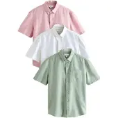 Next Camisa verde / cor-de-rosa / branco
