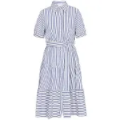 Usha Vestidos camiseiros navy / branco