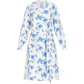Usha Vestidos camiseiros azul / azul pastel / branco lã