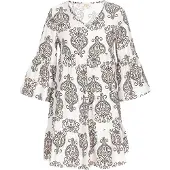 Usha Vestido bege / preto / branco