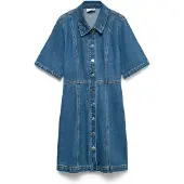 Vero Moda Vestido Curto De Manga Curta Daisy 2/4 Denim