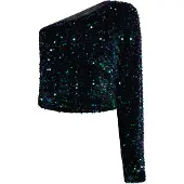 Faina Blusa azul / esmeralda / roxo / preto