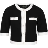 Faina Casaco de malha 'Festive' preto / branco