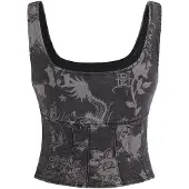 Ed Hardy Top cinzento / cinzento denim