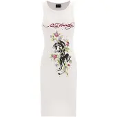Ed Hardy Vestido mistura de cores / branco