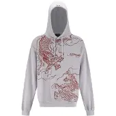 Ed Hardy Sweatshirt 'Battle Dragon' cinzento / vermelho