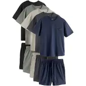 Next Pijama curto estuque / navy / antracite / verde pastel / preto