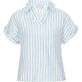 Usha Blusa 'Casual' azul claro / branco