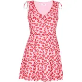 Mymo Vestido de verão 'Young Fashion' rosa pastel / vermelho