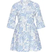 Usha Vestido azul céu / branco